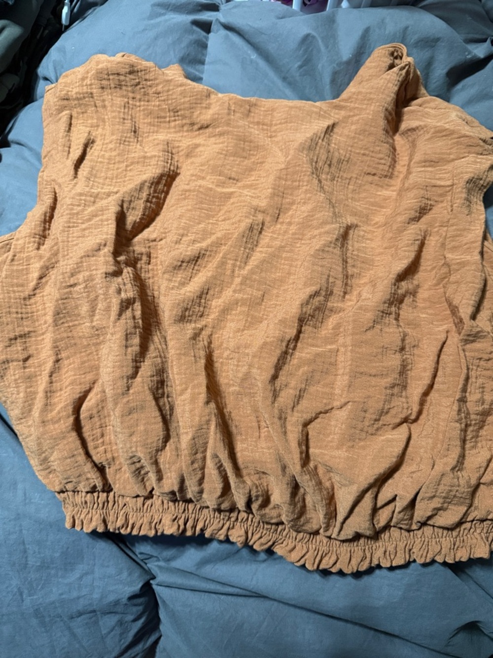 Women's One-Shoulder Ruffled Hem Top - Caramel